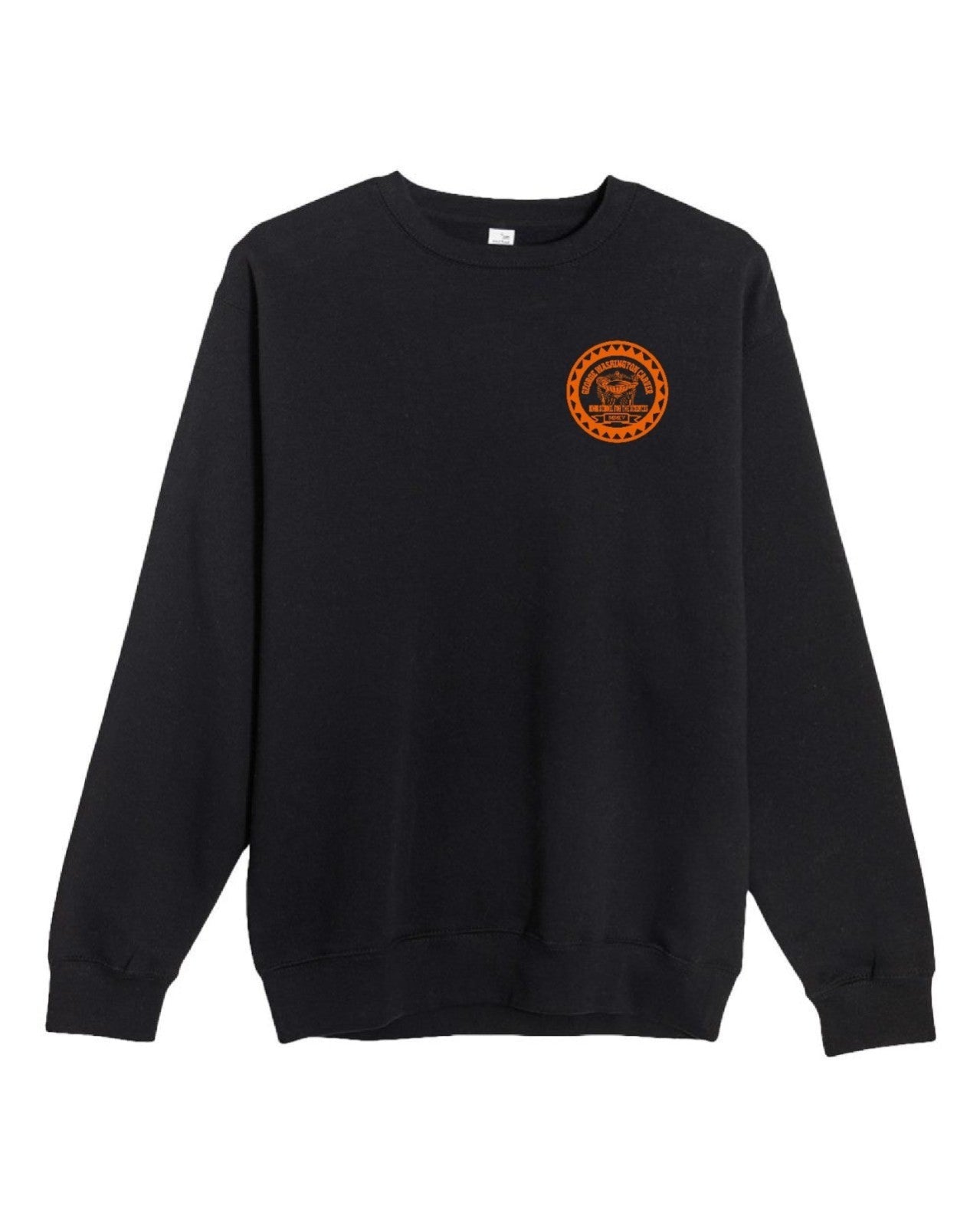 BLACK EMBROIDERED UNIFORM CREWNECK SWEATSHIRT