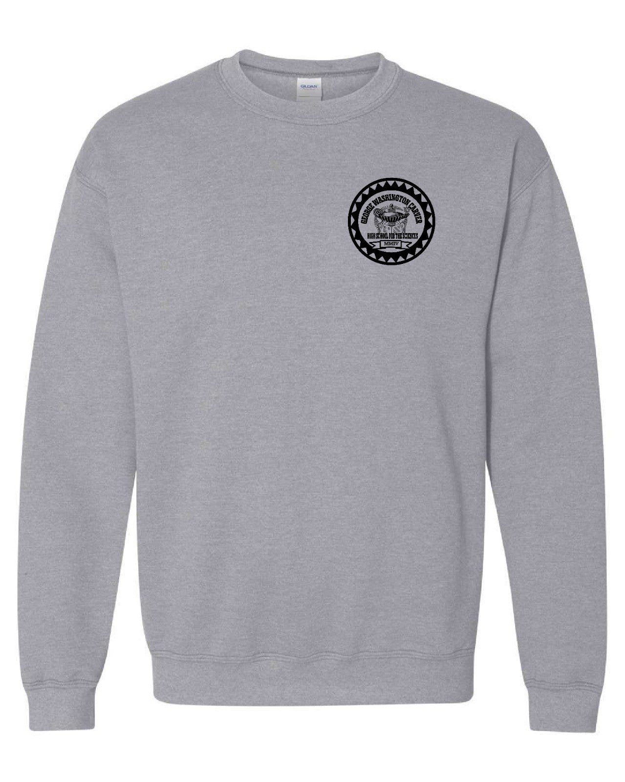 GREY EMBROIDERED UNIFORM CREWNECK SWEATSHIRT